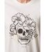 T-shirt manches courtes femme avec motif crâne et fleurs WONDERSKULL