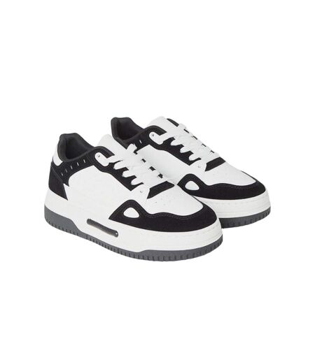 Womens/ladies harlem two tone trainers black Faith