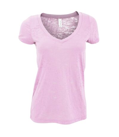 Bella + Canvas - T-shirt à manches courtes et col en V - Femme (Rose) - UTRW3106