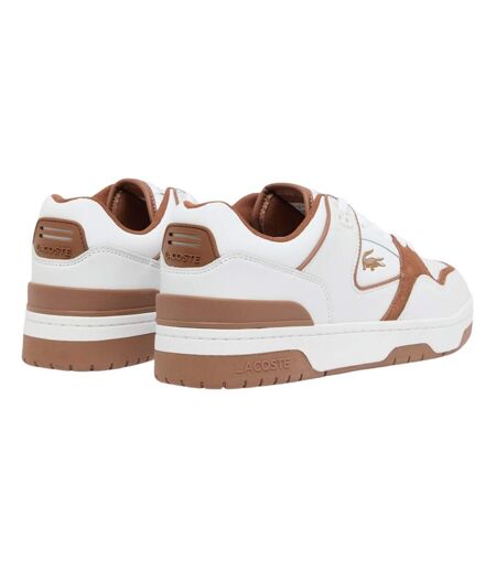 Mens Court Cage Leather Trainers White Brown Lacoste