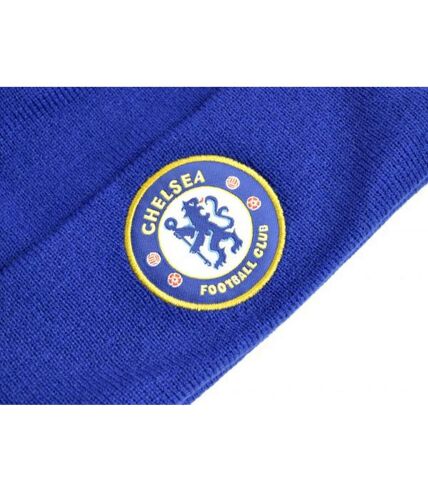 Chelsea FC Knitted Crest Turn Up Hat (Royal Blue)