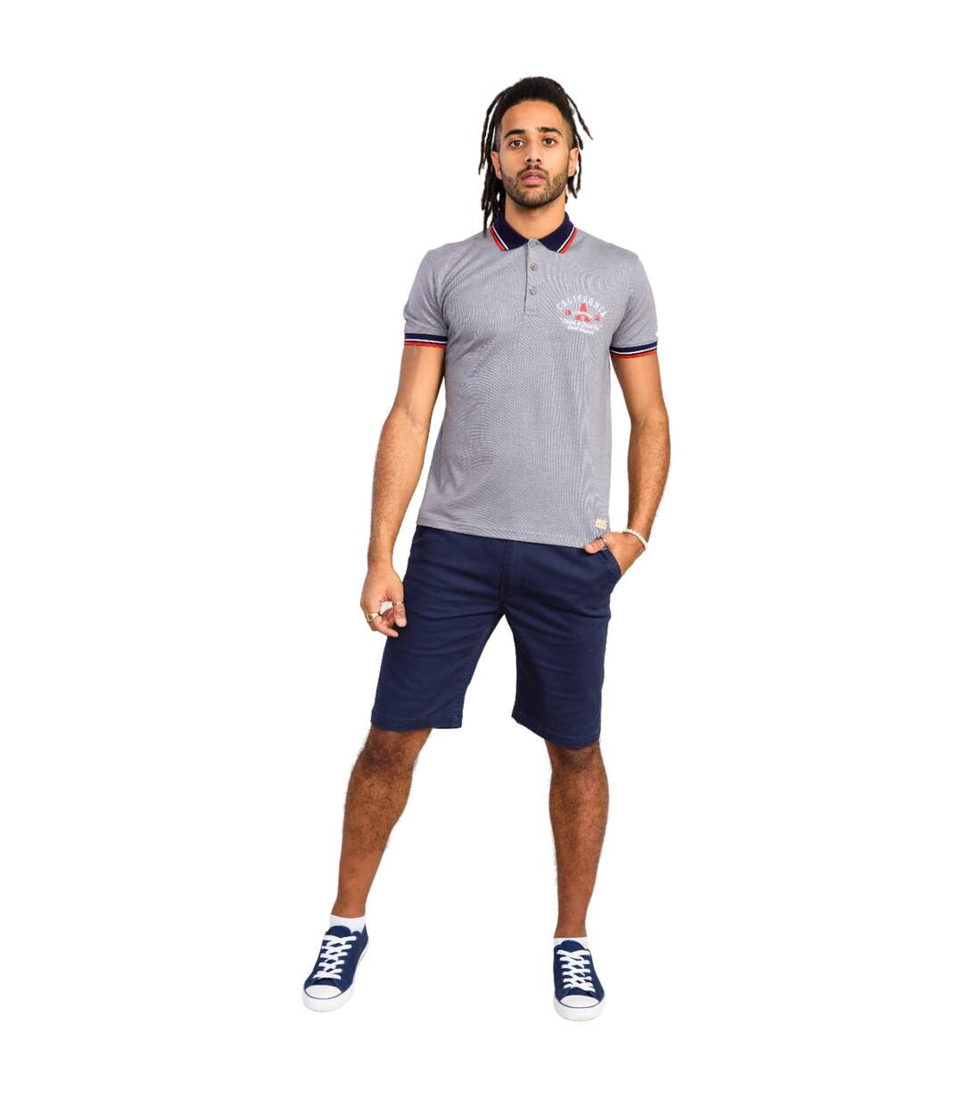 Polo d555 mersea homme gris chiné Duke