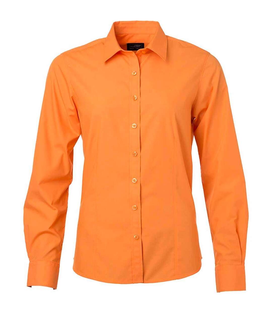 chemise popeline manches longues - JN677 - femme - orange-1