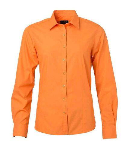chemise popeline manches longues - JN677 - femme - orange