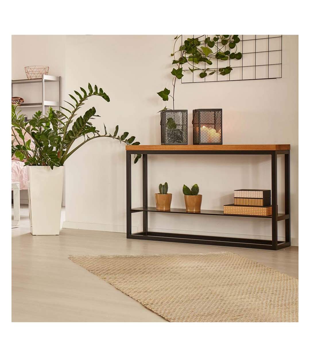 Tapis en toile de jute avec franges 120x170 cm-2