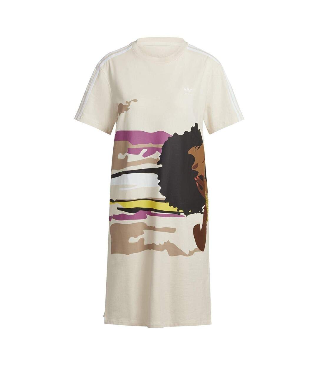 Robe T-shirt Motif/style Imprimé Graphique Femme Beige Adidas-2
