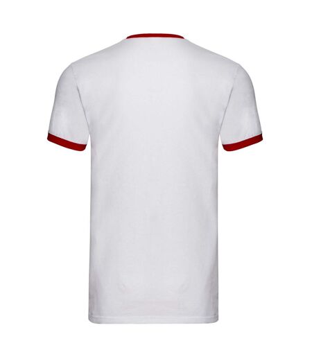 Fruit of the Loom Mens Contrast Ringer T-Shirt (White/Red) - UTPC6357