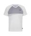 Mens Colour Block Logo Tennis T-shirt White Grey Slazenger-1