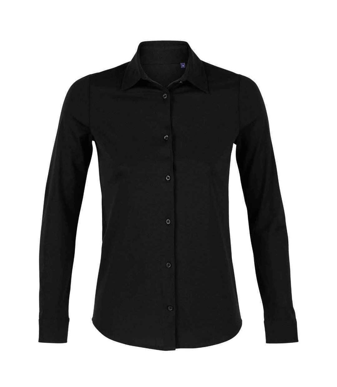 NEOBLU Womens/Ladies Balthazar Jersey Long-Sleeved Shirt (Deep Black) - UTPC4870