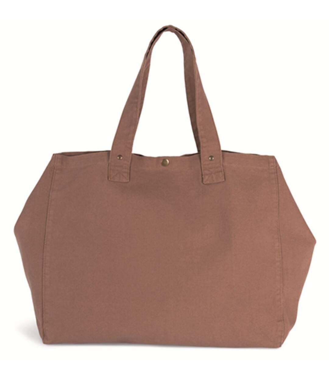Sac shopping en coton délavé - KI3208 - marron santal-2