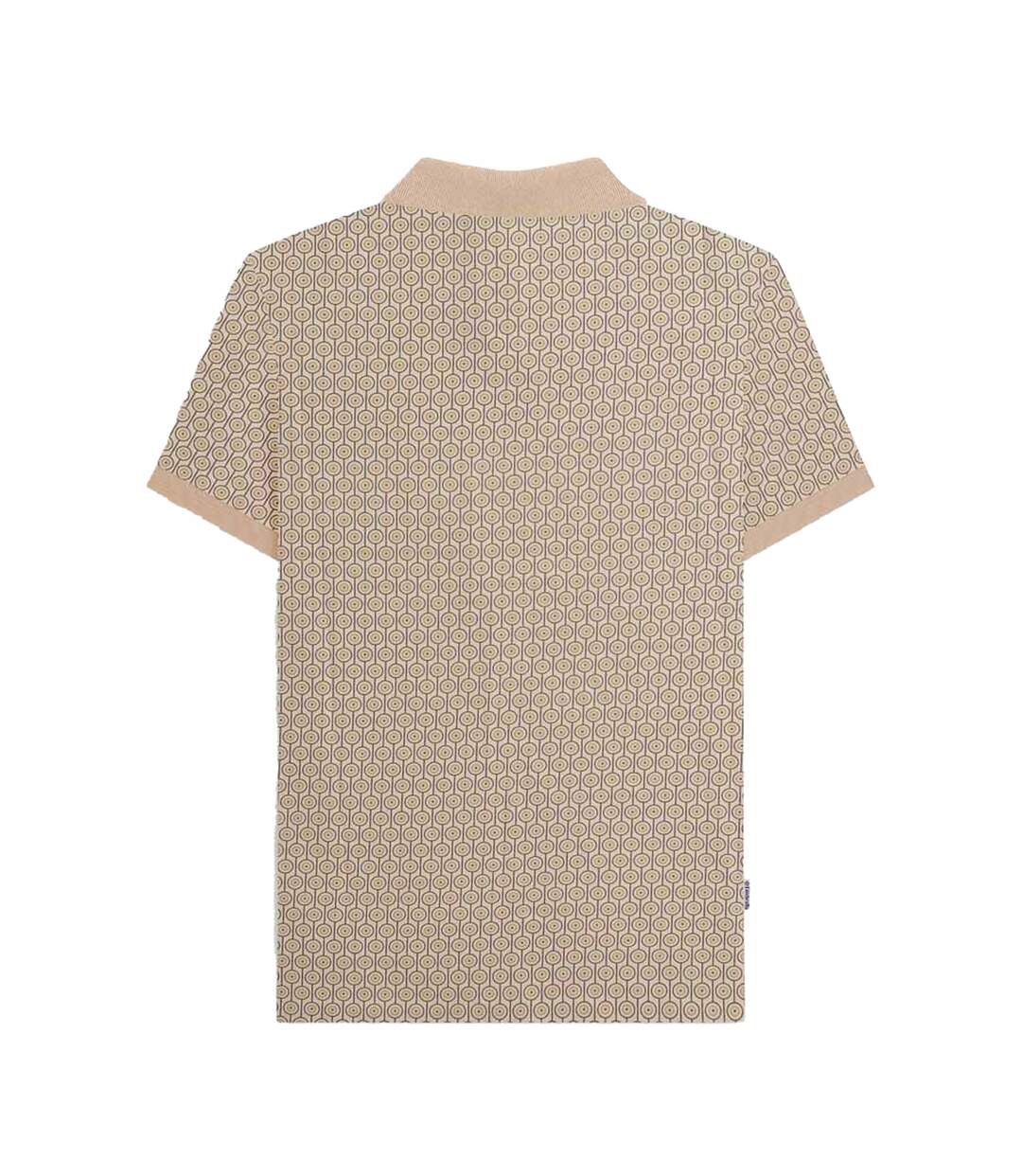 Polo Motif/style Cercle Géométrique Homme Beige Gris Lambretta-2