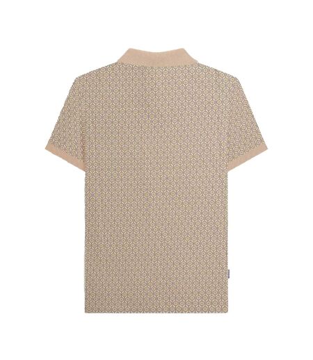 Polo Motif/style Cercle Géométrique Homme Beige Gris Lambretta