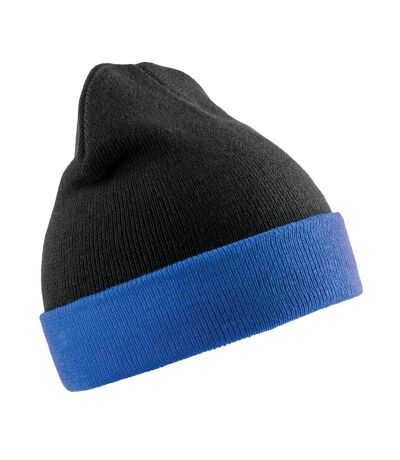 Result Genuine Recycled Unisex Adult Compass Beanie (Black/Royal Blue) - UTRW7950