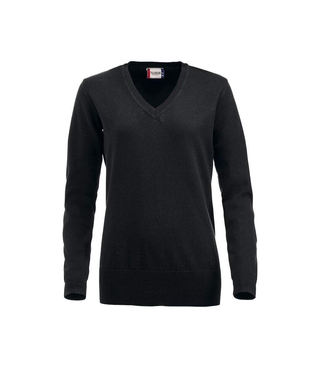 Clique Womens/Ladies Aston Knitted V Neck Sweatshirt (Black)