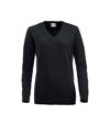 Clique Womens/Ladies Aston Knitted V Neck Sweatshirt (Black)
