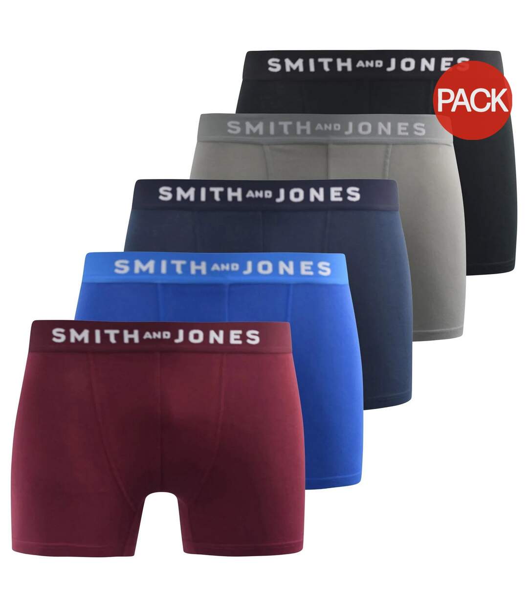 Pack of 5  Mens graylen boxer shorts  multicoloured Smith & Jones-1