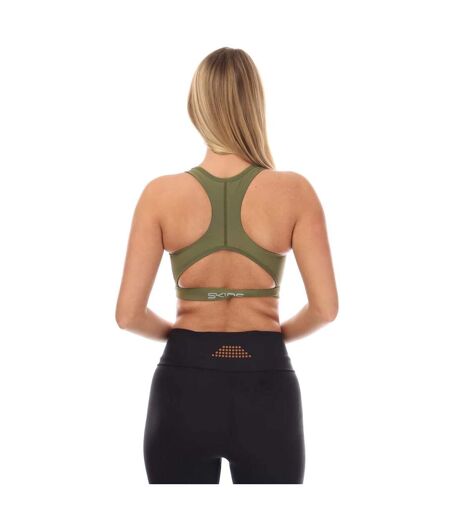 Womens/ladies Series-3 Active Sports Bra Khaki Green Skins