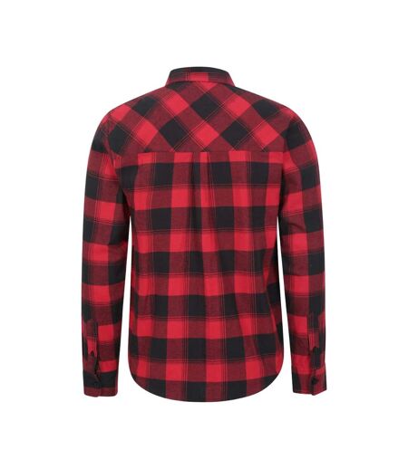 Mens trace flannel long-sleeved shirt red Mountain Warehouse