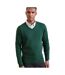 Mens knitted cotton acrylic v neck sweatshirt bottle green Premier