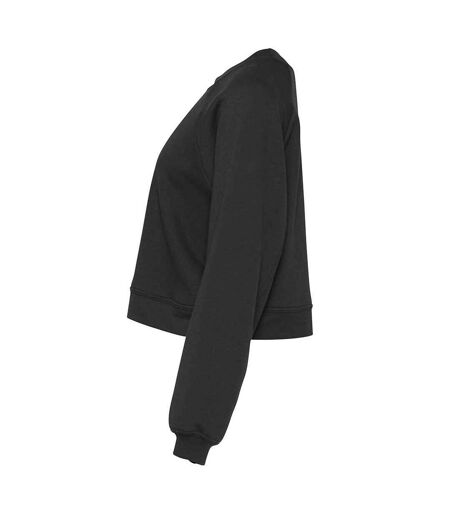 Bella + Canvas Womens/Ladies Raglan Crop Sweatshirt (Dark Grey Heather) - UTPC4502