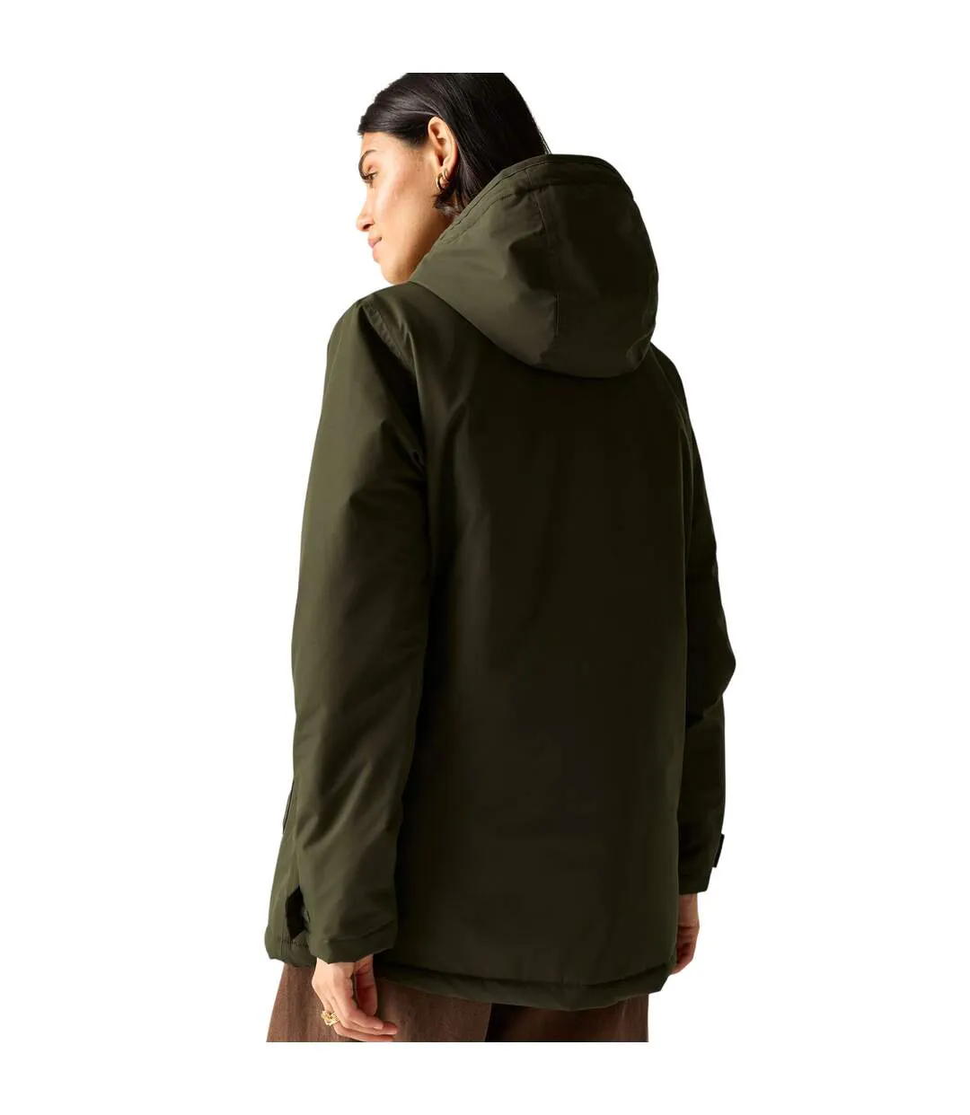 Veste Imperméable Et Isolante À Capuche Motif/style Uni Orla Kiely Femme Vert Kaki Violet Regatta-3