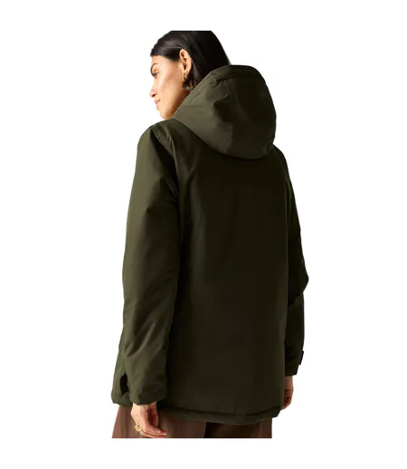 Veste Imperméable Et Isolante À Capuche Motif/style Uni Orla Kiely Femme Vert Kaki Violet Regatta