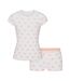 Ensemble Haut Et Short Motif/style Cœurs Femme Blanc Skims-2