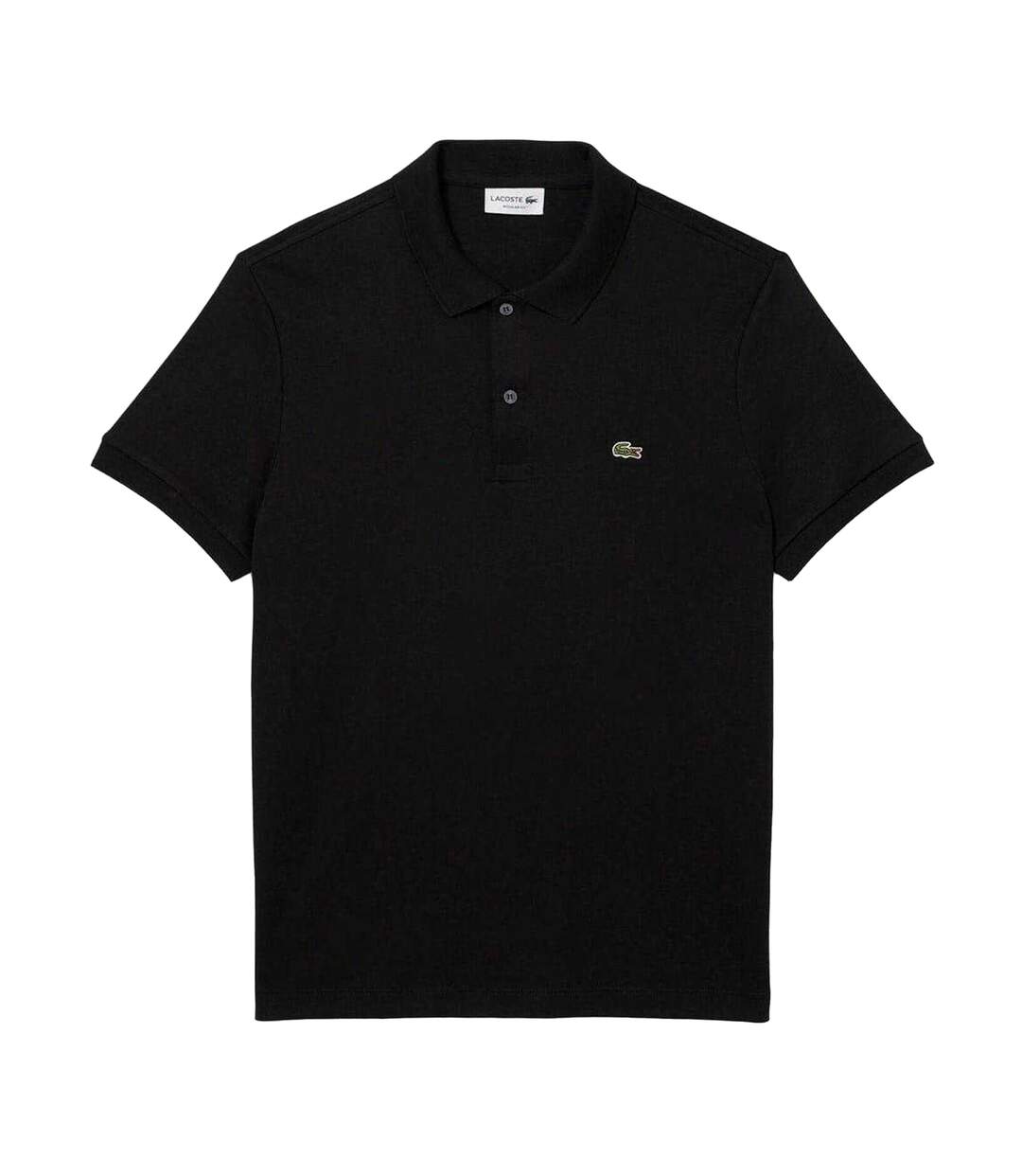 Mens Pima Cotton Short-sleeved Polo Shirt Black Lacoste-2