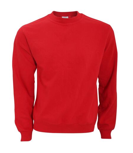 B&c Mens Crew Neck Sweatshirt Top Rouge B And C