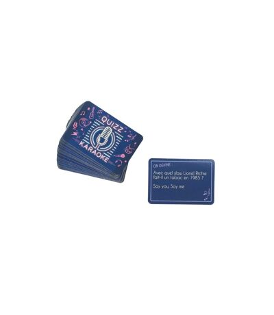 Jeu de 60 Cartes Quizz Karaoké 9cm Bleu