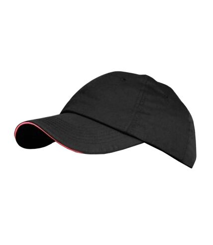 Casquette 100% coton adulte unisexe noir/rouge Result