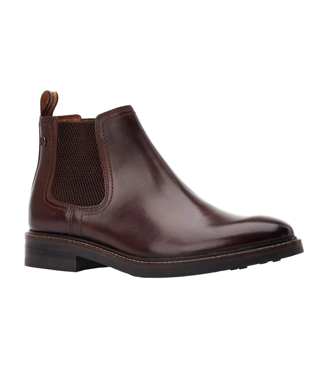 Mens Portland Leather Chelsea Boots Dark Brown Base London-1