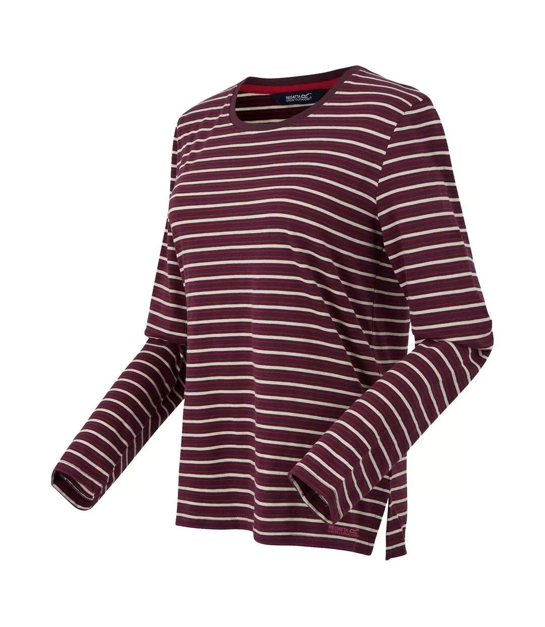 T-shirt Manches Longues Motif/style À Rayures Federica Femme Figue Vanille Clair Regatta-4