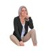 Womens/ladies Cashmere V Neck Classic Cardigan Dark Charcoal WoolOvers-1