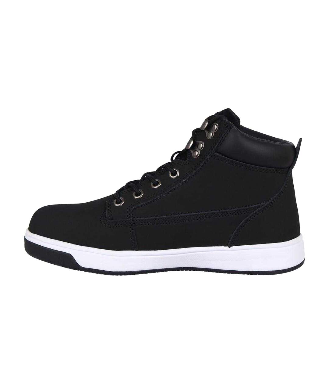 Mens Nebraska Coated Leather Steel Toe Cap Flat Safety Boots Black White Dunlop-3