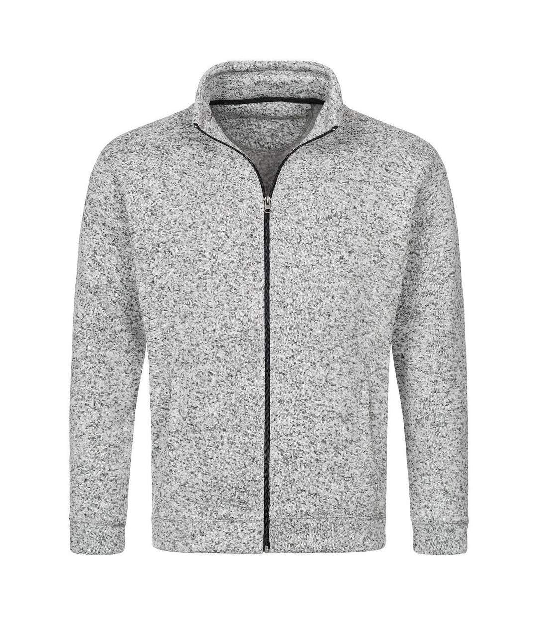 Veste polaire en tricot manches longues - Homme - ST5850 - gris clair mélange-1