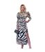 Womens/ladies Animal Print High-neck Puff Sleeve Formal Midi Dress Multicoloured AX Paris-1