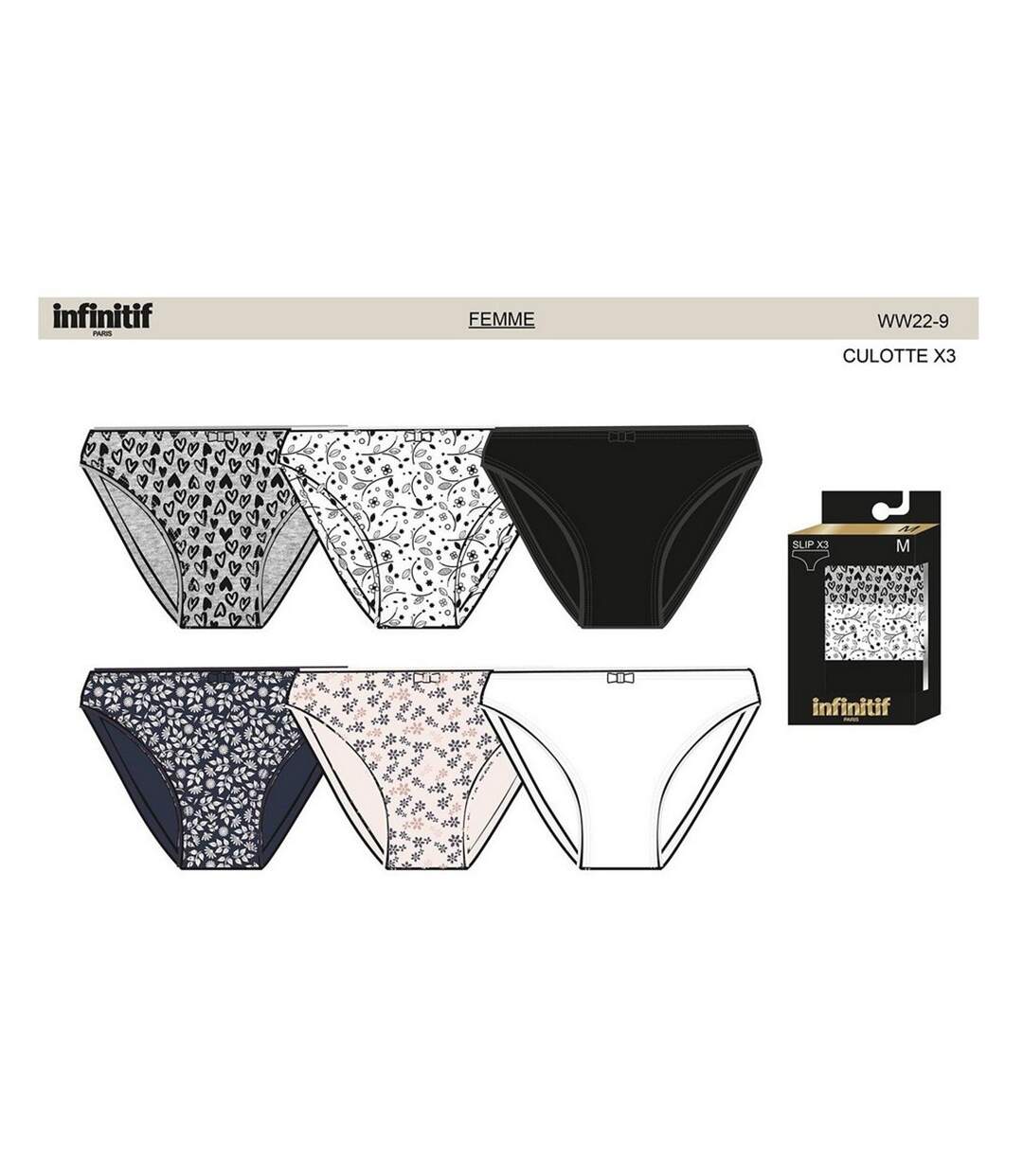 Culotte Femme INFINITIF Pack de 6 0581-4