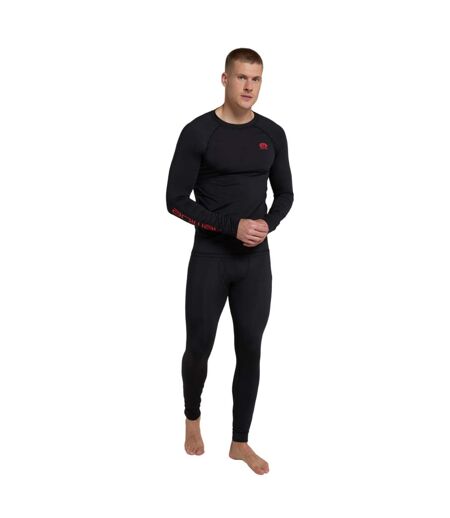 Mens Off Piste Recycled Base Layer Top Black Animal