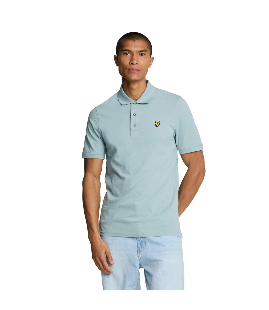 Mens plain polo shirt blue smoke Lyle & Scott