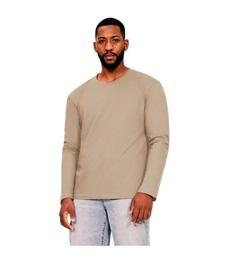 Mens ringspun cotton long-sleeved t-shirt sand Casual Classic