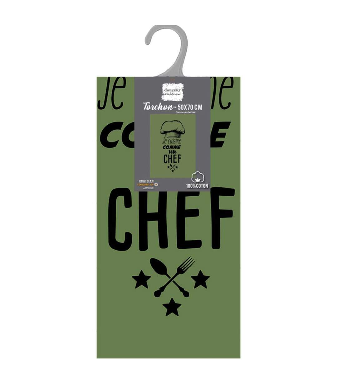 Torchon de Cuisine Comme un Chef 50x70cm Kaki-5