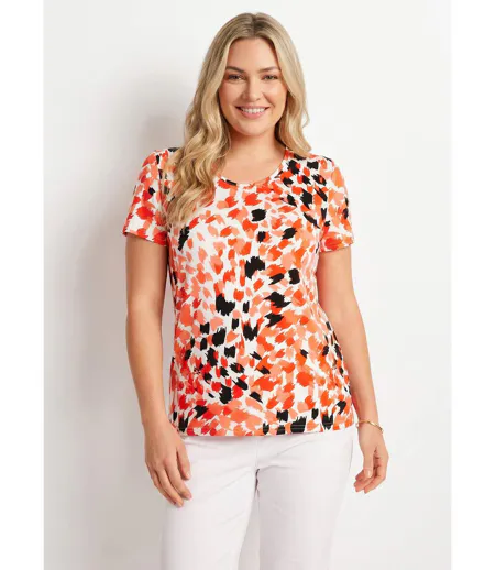 T-shirt court imprimé manches courtes