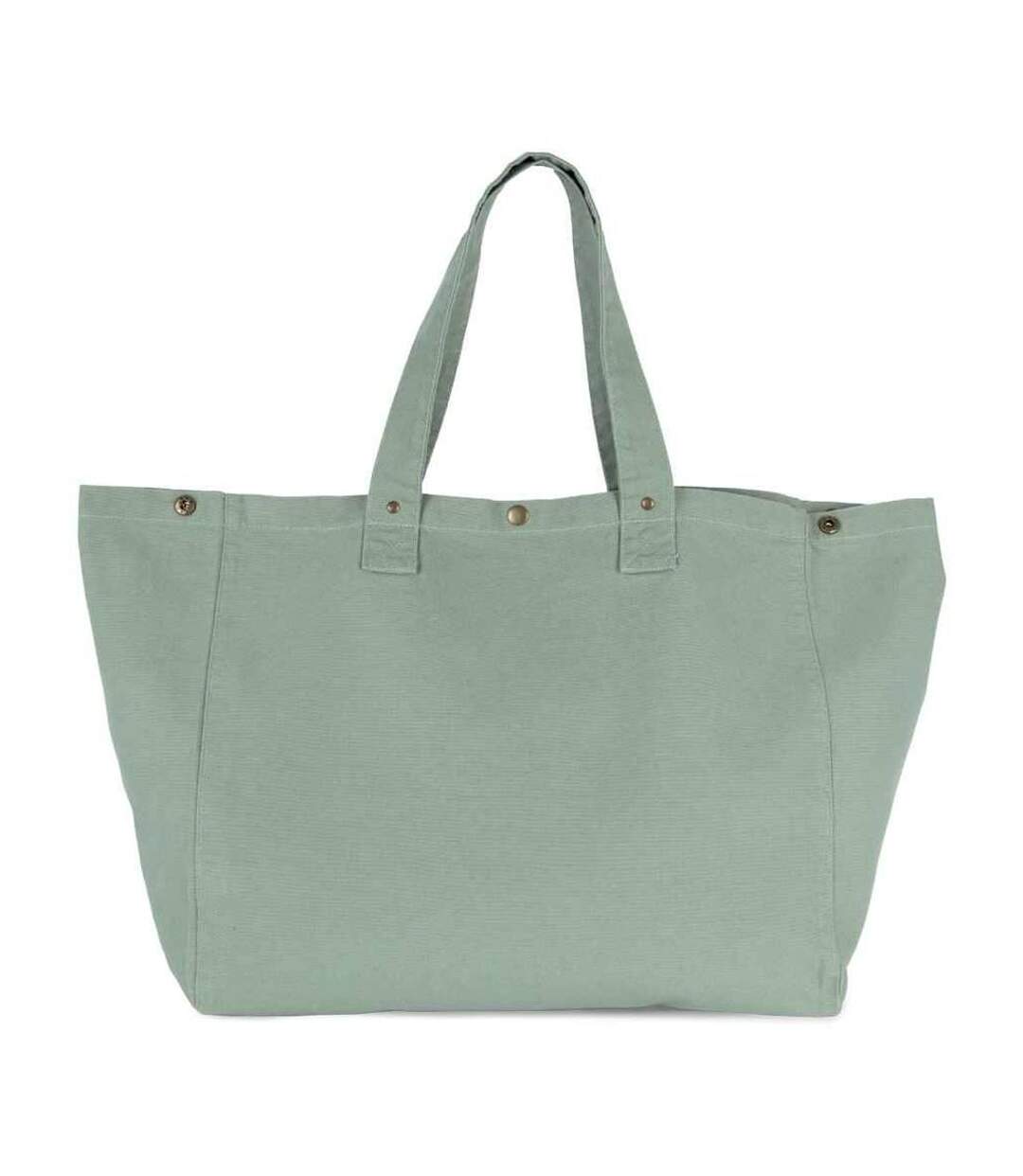 Washed Cotton Shopper Bag One Size Water Green Kimood-1
