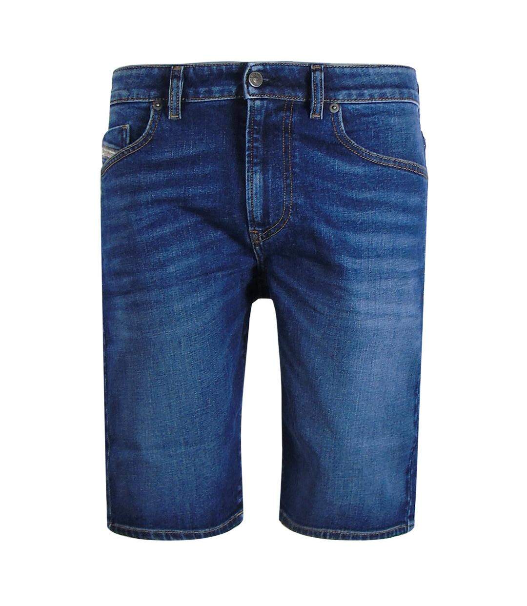 Mens Cotton Denim Shorts Blue Denim Diesel-1