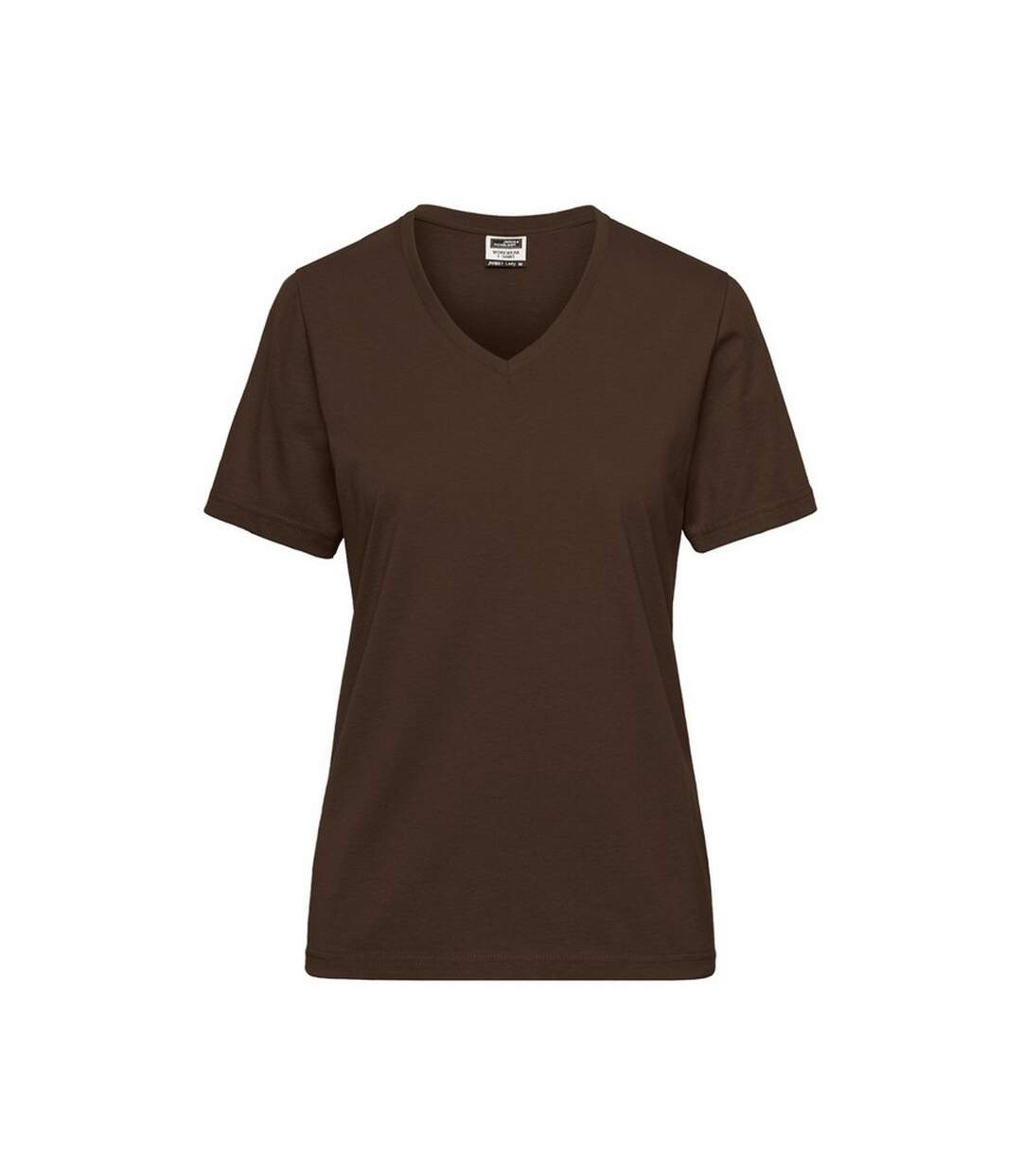 T-shirt Bio Workwear Femme Marron James And Nicholson-1