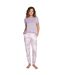Womens/ladies Leopard Joggers Off White PJ Salvage-4
