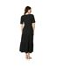 Maine Womens/Ladies Tiered Wrap Midi Dress (Black) - UTDH6423