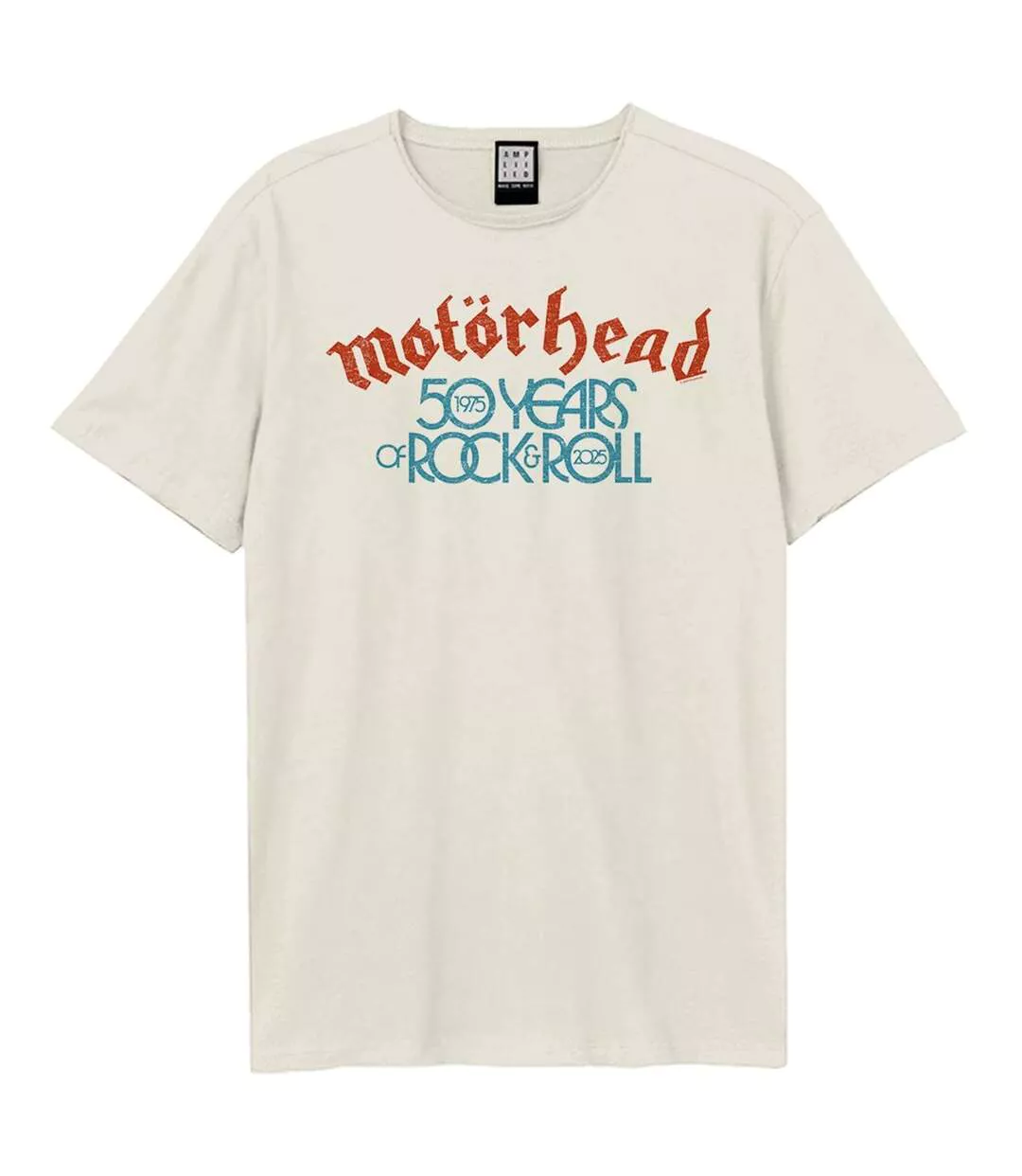T-shirt Style Motorhead 50th Lock Up Adulte Vieux Blanc Amplified-1