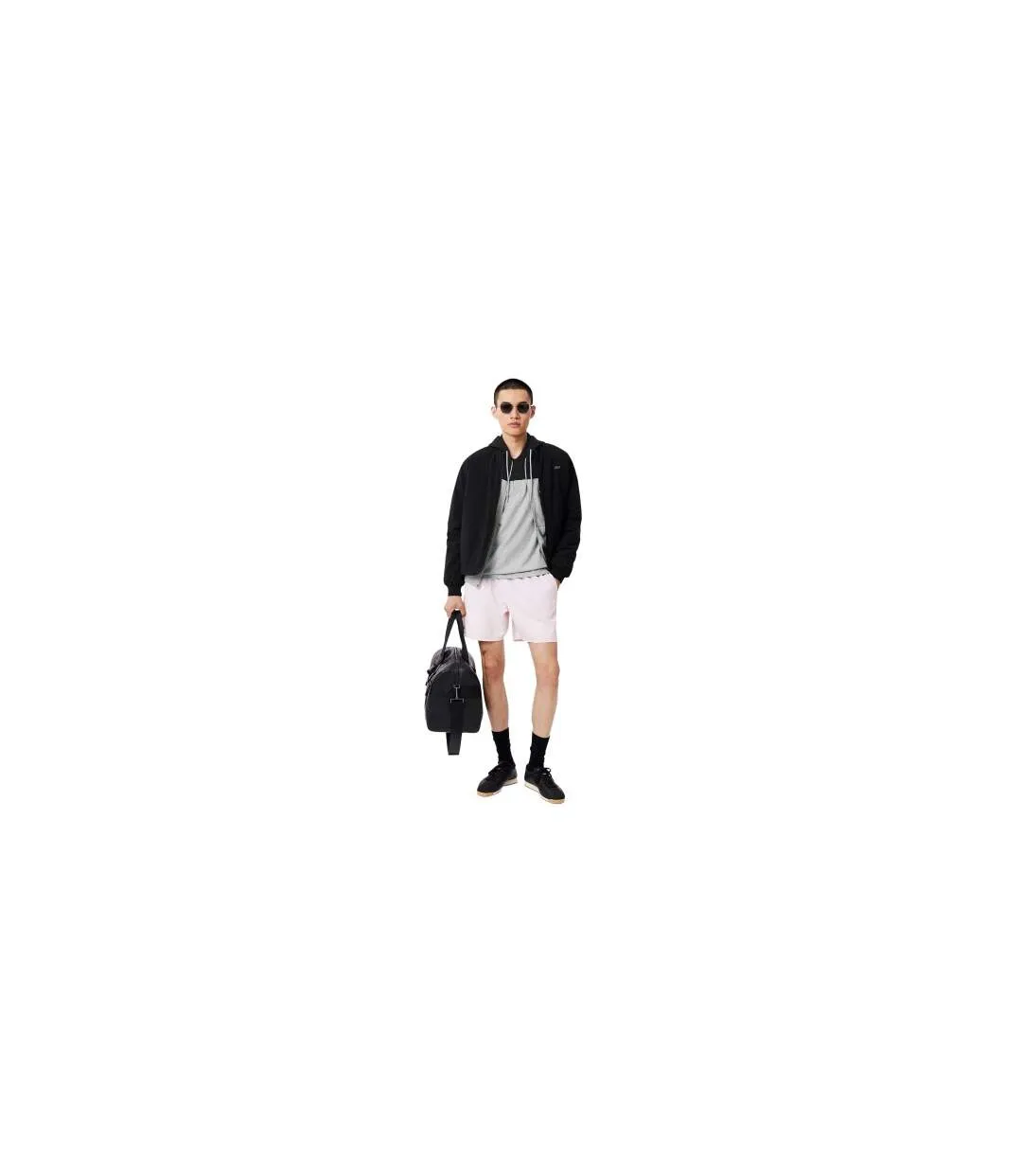 Mens Colour Block Polo Shirt Grey Lacoste-1